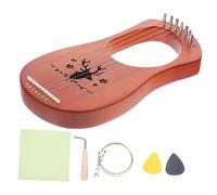 FUNOMOCYA 7-string Wooden Lyre Harp Portable Handheld String Instrument Full Accessory Set Suitable for Beginners and Music Enthusiasts Random Color
