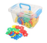 FUNOMOCYA 70pcs Snowflake Leaf Interlocking Building Blocks Set for Preschoolers Educational Creative for Imaginative Play Portable Storage Box for Classroom and Home Use