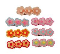 FUNOMOCYA 7pcs Flower Shaped Acrylic Hair Clips for Metal Barrettes Sweet Temperament Hairpins for Weddings Parties Daily Styling