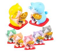 FUNOMOCYA 7pcs Miniature Resin Cat Figurines Lucky Kitten Statues Garden Ornaments Micro Landscape Decorations for Home Office Desktop