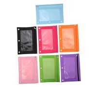 FUNOMOCYA 7Pcs Multi-Function Wear-Resistant Pencil Bags Household Pen Pouches with Zippered Storage Compartments for Office School and Home Use in Black Purple Orange Rose Green Blue and