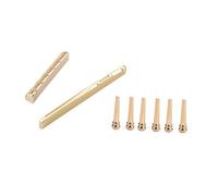 FUNOMOCYA 8pcs Acoustic Guitar Bridge Pins and Brass Saddle Nut Set Copper Material Guitar Accessories for Folk and Suitable for Repair and Replacement