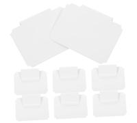FUNOMOCYA 8pcs Basket Label Clips for Storage Bins Removable Hanging Chalkboard Sign Holders Square Notch White Matte for Pantry and Laundry Organization
