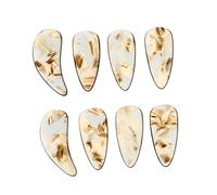 FUNOMOCYA 8pcs Large Tea-colored Polymer Guzheng Fake Nails Dual-curve Protective Finger Picks for Adults and Children Guzheng Practice and Performance Accessories