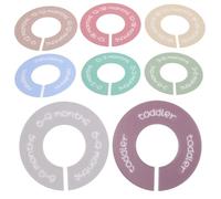 FUNOMOCYA 8pcs Newborn Clothes Dividers round Plastic Size Separator Rings, 8 Size Labels, Lightweight Deformation-resistant for Clothing, Nursery Closet Decor for Parents