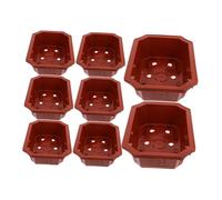 FUNOMOCYA 8Pcs Plastic Plant Pots with Drainage Houseplant Planters for Indoor Garden Lightweight Decorative Flowerpots for Living Room Bedroom Kitchen Suitable for Bonsai and Succulent