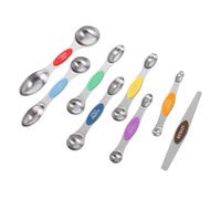 FUNOMOCYA 8Pcs Stainless Steel Dual-Headed Magnetic Measuring Spoons with Engraved Scale for Precise Baking and Cooking Comfortable Handle Food-Grade Material