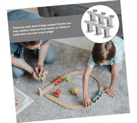 FUNOMOCYA 9Pcs Train Bridge Pier Supports Plastic Railway Track Accessories for Boys and Safe Smooth Design and Model Railroad Play