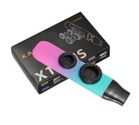 FUNOMOCYA Adjustable Double Decazoo Set Gradient Green Easy to Play Kazoo for Beginners and Adults Portable Musical Instrument Aluminium Alloy Guitar Accompaniment Partner