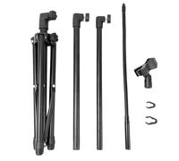 FUNOMOCYA Adjustable Tripod Microphone Stand with Portable Metal and Pvc Latex Construction, Height Adjustable with Tripod Base for Karaoke Singing and Online Lessons, Suitable for Adults