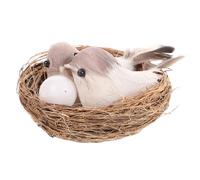 FUNOMOCYA Artificial Bird Nest for Easter Garden Decor Handmade Simulation Birds Nest with Eggs Craft Ornament for Desk Tree Decoration Spring and Wedding Display