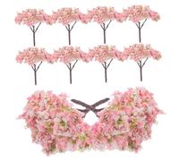 FUNOMOCYA Artificial Cherry Blossom Trees 10pcs Lightweight Plastic Mini Plant Decor for Dolls House Sand Table and Diy Craft