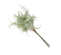 FUNOMOCYA Artificial Green Plants Fern Leaves Ornament Grey White 1 Bunch Realistic Interior Decoration for Home Wedding Party Flower Arrangement