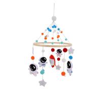 FUNOMOCYA Astronaut and Rocket Crib Mobile for Boy Girl Safe Felt Hanging with Stars and Planets Portable Nursery Decoration Supporting Visual and Motor Skill Development