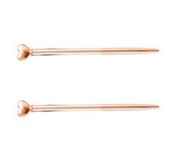 FUNOMOCYA Ball Point Pen 2pcs Rose Gold Heart Stainless Steel Signature Pens for Students Home Use Comfortable Handle