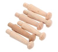 FUNOMOCYA Bathroom Towel Hook Wooden 6pcs Beech Wood Heavy Duty wall Mounted Hooks for Kitchen and entryway 4.5x1cm Unfinished Surface with Hardware