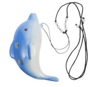 FUNOMOCYA Beginner Ocarina Smokey Dolphin Design Portable Ceramic Music Instrument for Boys and Girls