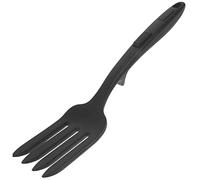 FUNOMOCYA Black Silicone Pasta Server Fork, Kitchen Cooking Fork for Restaurants and Camping, Heat-Resistant Design Will Not Burn, Convenient to Place on Side of Bowl, Simple Kitchen Gadget