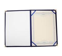 FUNOMOCYA Blue Leather Certificate Cover Folder Document Protector for Award Papers Paper Certificate Envelope Holder Office and Home Use Compact Design