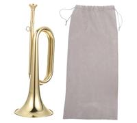 FUNOMOCYA Brass Bugle Trumpet Lightweight Military Style Wind Instrument for Beginners Portable Cavalry Orchestra Flat Bugle Suitable for All Ages Training Coordination