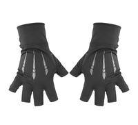 FUNOMOCYA Breathable Ice Silk Anti-slip Fishing Gloves for Women and Men Half-finger Sunscreen Gloves with Palm Pad for Driving Hiking Climbing Jogging and Fishing