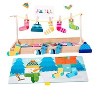 FUNOMOCYA Bright Color Wooden Sensory for Ages Educational Plaything Enhancing Cognitive Skills Hand-eye Coordination and Social Interaction