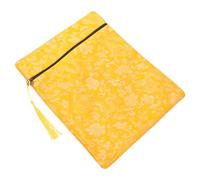 FUNOMOCYA Buddhist Scriptures Bag Yellow Brocade Sleeve Multifunctional Book Pouch for Bible Quran Coin Jewelry Storage Wallet for Women