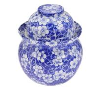 FUNOMOCYA Ceramic Pickles Jar with Dual Lid Sealed Canister for Household Food Storage Smooth Surface Kitchen Container Suitable for Pickling Fermenting and Storage