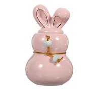 FUNOMOCYA Ceramic Tea Canister with Cute Bunny Design Airtight Sealing Storage Jar for Loose Tea Coffee Beans Sugar and Snacks Compact Vintage Style Kitchen Container