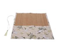 FUNOMOCYA Chinese Calligraphy Brush Roll Up Case Pencil Roll Wrap Bag White Crane Pattern, Portable Pen Storage Pouch for Students and Artists, Art Painting Brush Holder