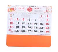 FUNOMOCYA Chinese Year Wall Calendar Horse Zodiac Theme Lunar Traditional Hanging Planner for Home Office Decor Orange Monthly Layout Space-saving Organizer
