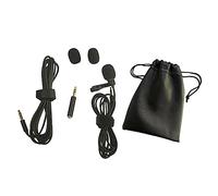 FUNOMOCYA Clip Lapel Microphone Condenser Mic Extension Cable Pu Case Speaker Wipes Converter for Smartphone Tablet