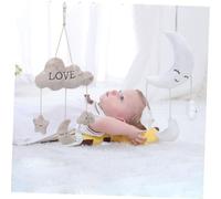 FUNOMOCYA Cloud and Moon Plush Wind Chime with Music Soft Hanging Rattle for Stimulates Hearing and Touch Suitable for Strollers Prams and Cribs Design