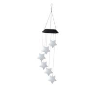FUNOMOCYA Colorful Solar Power Wind Chime Lamp with Star Shape Lights White Decorative Hanging Solar Garden Light for Patio Balcony Bar Ktv