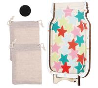 FUNOMOCYA Colorful Star Reward Jar with Tokens for Classroom and Home Wooden Motivational Behavior Incentive Tool Chore and Reward Chart Compatible Fun Positive Reinforcement