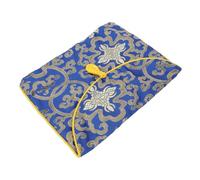 FUNOMOCYA Confucian Scriptures Storage Pouch Thickened Blue Silk Envelope with Embroidered Chinese Knot Lightweight Portable Organizer for Temple Supplies and Buddhist Texts