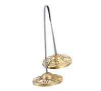 FUNOMOCYA Copper Meditation Cymbals Bell Pair with Six-syllable Chant Embossed, Handmade Nepalese Yoga Cymbal Bell for Religious Ceremony and Relaxation Music