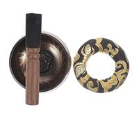 FUNOMOCYA Copper Tibetan Singing Bowl Set for Yoga Meditation Lightweight Portable Sound Bowl with Wood Mallet Cushion for Stress Relief Mindfulness Random Color