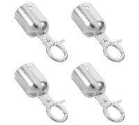 FUNOMOCYA Cord End Caps with Hook and Crowd Control for Suitable for 4pcs Silver Aluminum Alloy Rope Barrier Protection, Easy Installation, Stylish and Simple Design Queue Management