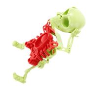 FUNOMOCYA Dancing Skeleton Clockwork Bright Green Red Halloween Decor Sensory for All Ages Home Desktop Decoration Fun Wind Up Figurine