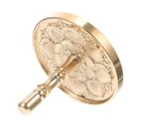 FUNOMOCYA Delicate Brass Incense Ash Pressing Tool with Anti-skid Handle Lotus Pattern Censer Ash Pressing Supply for Home Office Yoga Temple and Decorative