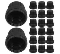 FUNOMOCYA Diffuser Cap Replacement with 18mm Screw Thread for Essential Oil Bottles 30pcs Reusable Dropper Bottle Caps Black Pp Material Convenient to Replace for Aromatherapy