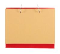 FUNOMOCYA DIY Desktop Standing Calendar Planner with Detachable Binder Thick Paper Blank Refillable Pages for Custom Photo Drawing Notebook Portable Red Frame Organizer for Home Office Use
