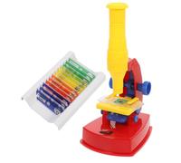 FUNOMOCYA DIY Educational Microscope with LED Light for Scientific Experiment Tool for S Stem Learning and Development Includes Mixed Specimens for Observation and Exploration