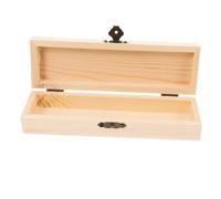 FUNOMOCYA DIY Wooden Pencil Box with Lock Unfinished Wood Organizer Case for Adults Sturdy Wood Tool Box for Stationery Paintbrush Storage and Custom Decoration