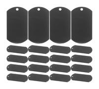 FUNOMOCYA Dog Tags for Stamping 20pcs Black Stainless Steel Rectangular Pet Name Tag Blanks with Polished Surface for Pet Identification
