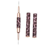 FUNOMOCYA Double-ended Leopard Nail Art Liner Pen with Metal Body for DIY Nail Art Designs Practical and Simple Operation Suitable for Home Manicure Use