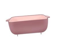 FUNOMOCYA Double Rotary Fruit Drain Basket Kitchen Sink Drainer Fruit Bowl Organizer with Buckle Design for Easy Flipping Practical Vegetable Washing Basket in Nordic Pink