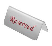 FUNOMOCYA Double-Sided Metal Reserved Sign Stainless Steel Tabletop for Wedding Seating and Club Bottle Service