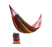 FUNOMOCYA Double Thickened Canvas Swing Hammock Chair with Two Bind Ropes and Carry Bag Outdoor Camping Sleeping Bed Red for Travel Backpacking Patio Relaxation
